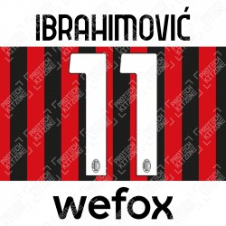 Ibrahimovic 11 (Official AC Milan 2021/22 Fourth Club Name and Numbering With Wefox Sponsor)